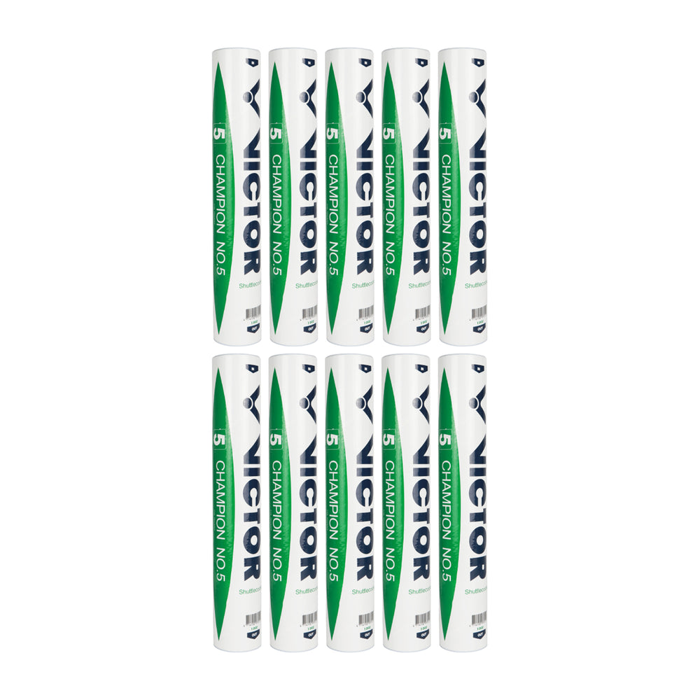 Victor Champion 5 Badminton Feather Shuttlecock (Speed 76) - Pack of 10