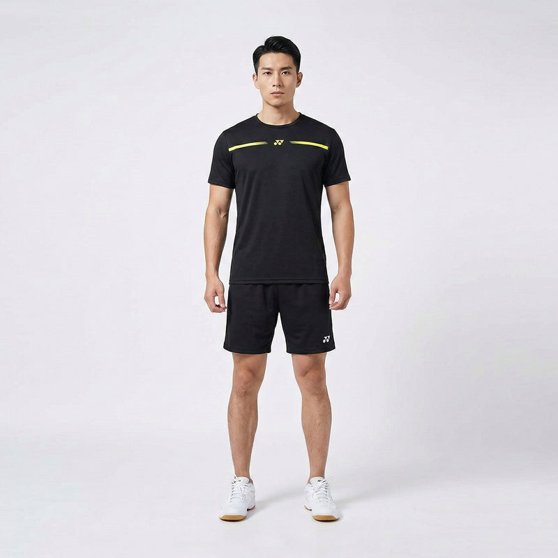 Yonex 2529 Men Round Badminton Tshirt (Black) 1