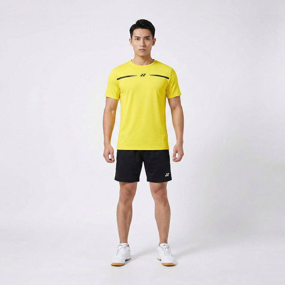 Yonex 2529 Men Round Badminton Tshirt (Blazing Yellow)