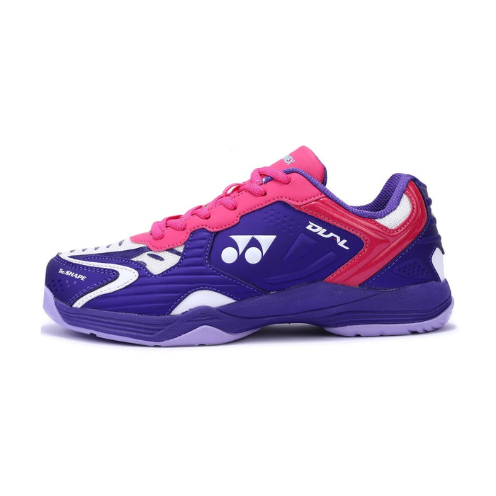 Yonex Dual Badminton Shoes (White/Purple Velvet/Bright Orchid) 1