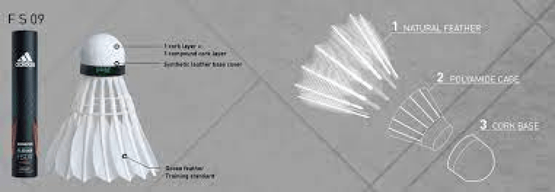 ADIDAS FS09 Hybrid Feather Badminton Shuttlecock (Speed 77) (Pack of 5) 3