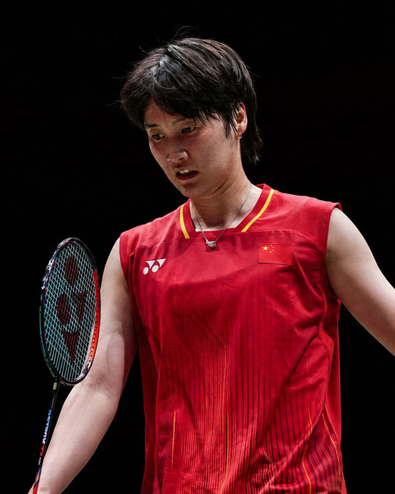 Chen Yufei on court with her Yonex racket