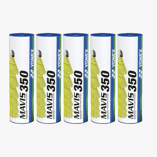 Yonex Mavis 350 Badminton Nylon Shuttlecock (Blue Cap) - Pack of 5