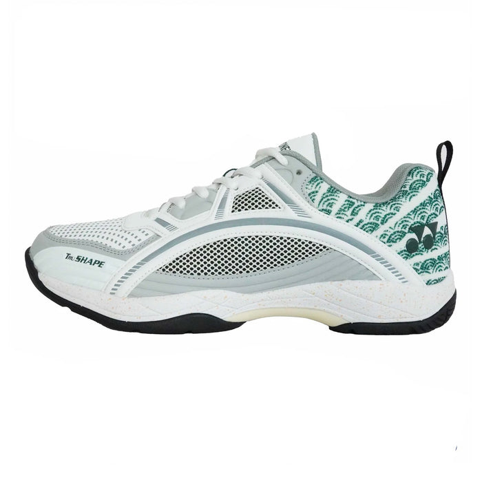 YONEX Tokyo Ultima Badminton Shoes for Men (White/Porpoise/Vintage Green) 1