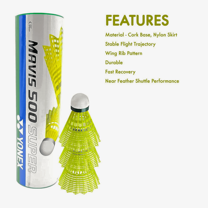 Yonex Mavis 500 Super Badminton Nylon Shuttlecock (Pack of 5) 2