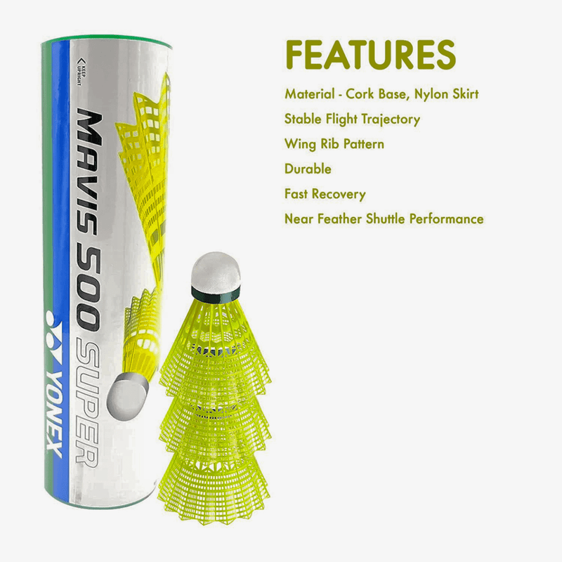 Yonex Mavis 500 Super Badminton Nylon Shuttlecock (Pack of 5) 2