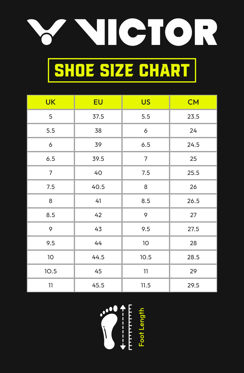Victor shoes size chart