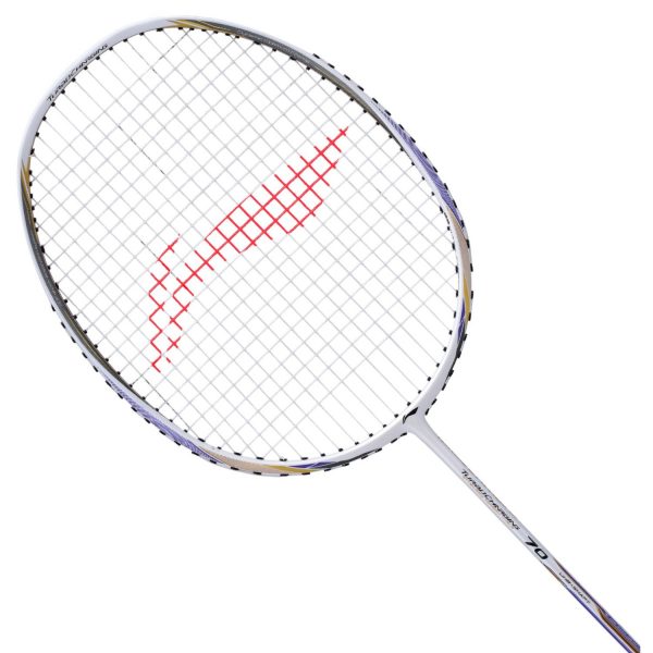 li ning turbo charging badminton racket white gold
