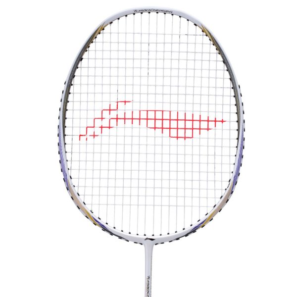 li ning turbo charging badminton racket white gold