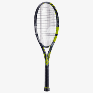 Babolat Pure Aero 2023 Tennis Racket of Black & Yellow Colure with White background