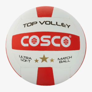 Top Volley Cosco written on White and Red Volleyball
