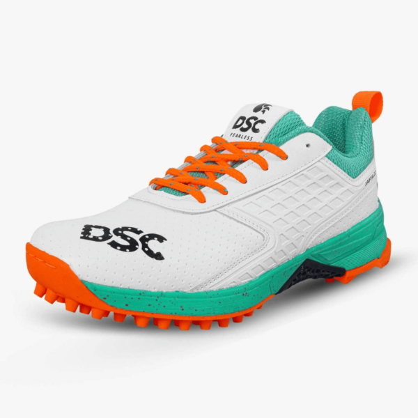DSC Jaffa 22 Cricket Spike Shoes Sea Green/Fluro Orange (UK3 - UK12)