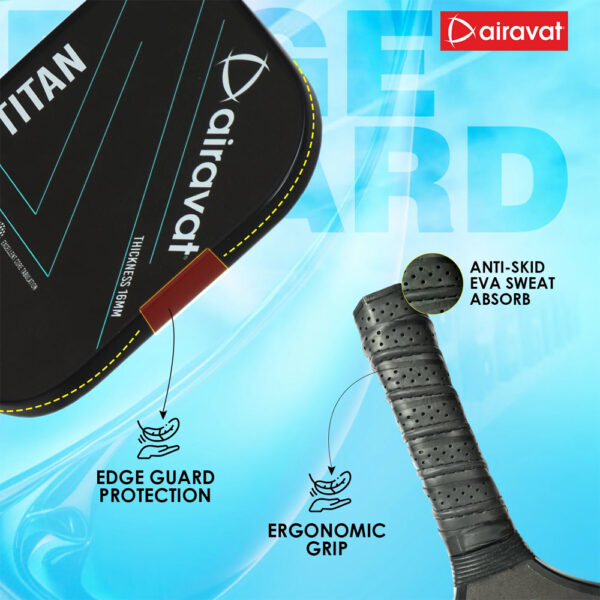 Airavat Titan 3K Carbon Pickleball Paddle (Black)