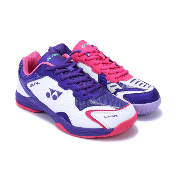 Yonex Dual Badminton Shoes White/Purple Velvet/Bright Orchid