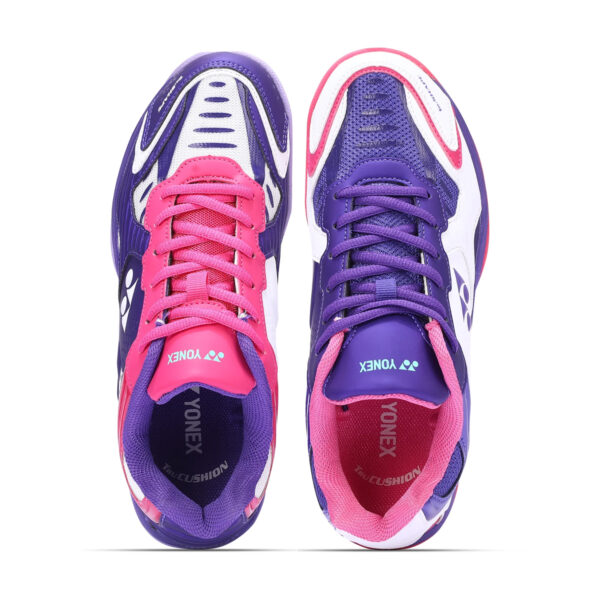 Yonex Dual Badminton Shoes White/Purple Velvet/Bright Orchid