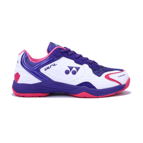 Yonex Dual Badminton Shoes White/Purple Velvet/Bright Orchid