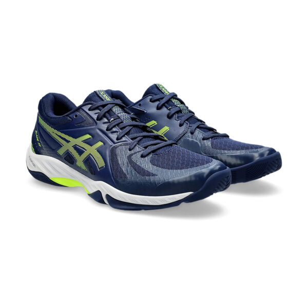 Asics Blade FF Badminton Shoes (Blue Expanse/Safety Yellow)