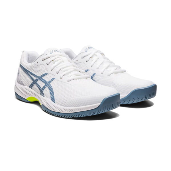 Asics Gel Game 9 Tennis Shoes (White/Steel Blue)