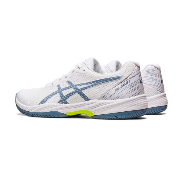 Asics Gel Game 9 Tennis Shoes (White/Steel Blue)