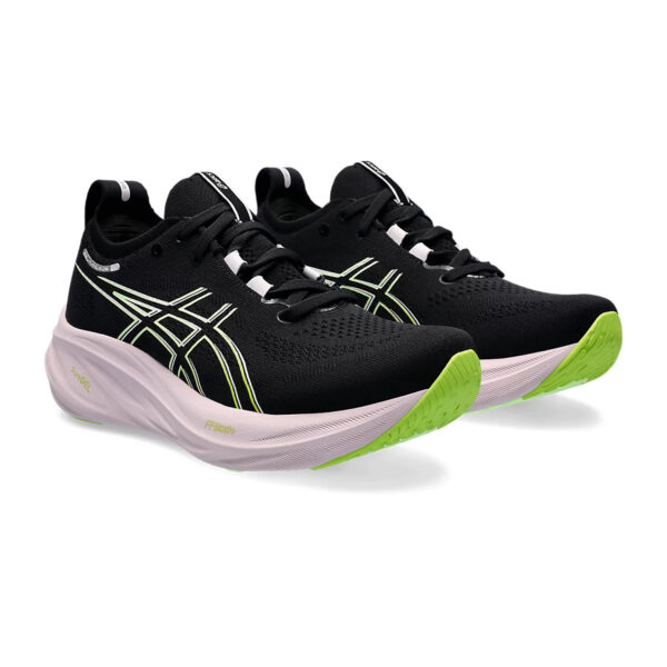 Asics Gel Nimbus 26 Running Shoes (Black Neon/Lime)