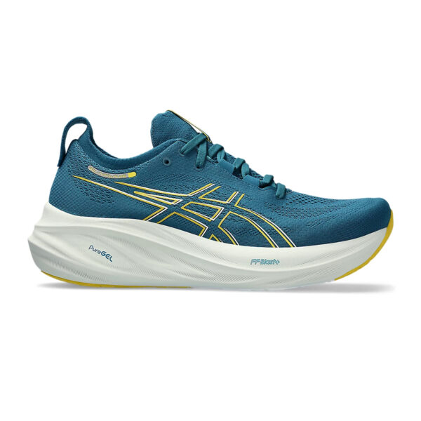 Asics Gel Nimbus 26 Running Shoes (Evening Teal/Light Mustard)