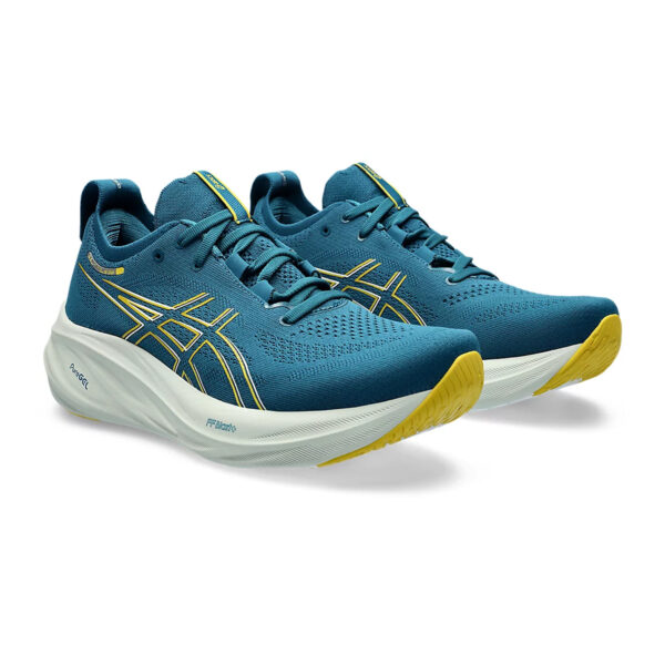 Asics Gel Nimbus 26 Running Shoes (Evening Teal/Light Mustard)