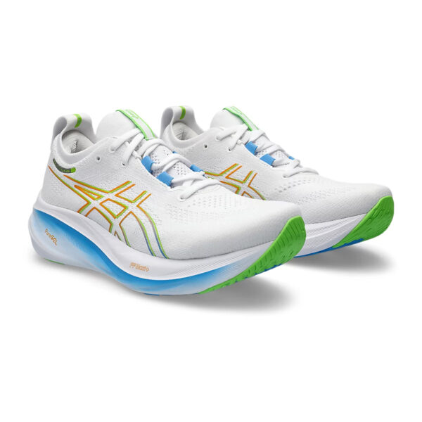 Asics Gel Nimbus 26 Running Shoes (White/Waterscape)