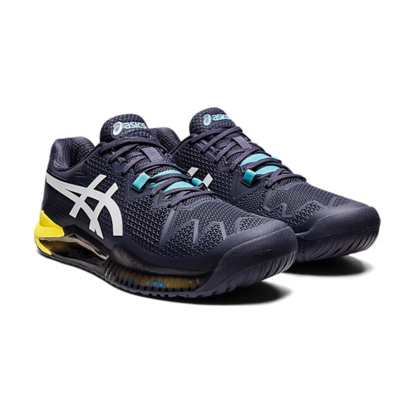 Asics Gel Resolution 8 Tennis Shoes (Indigo Fog/White)