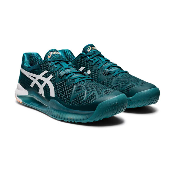 Asics Gel Resolution 8 Tennis Shoes (Velvet Pine/White)