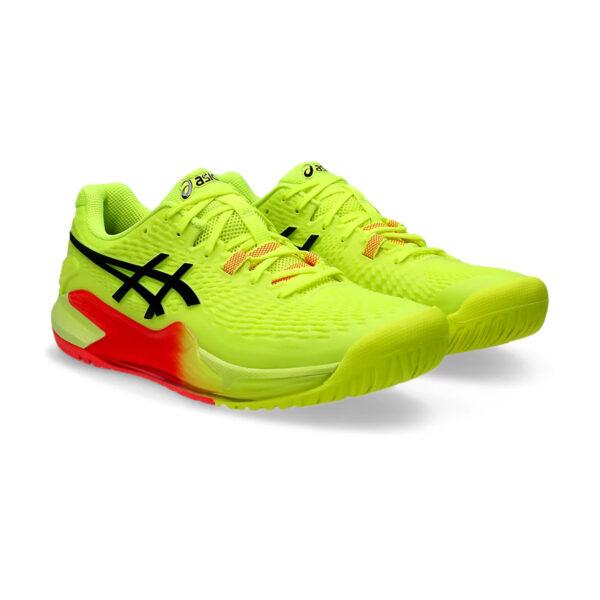 Asics Gel Resolution 9 Paris Tennis Shoes (Safety Yellow/Black)