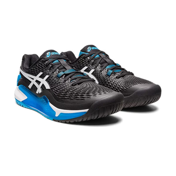 Asics Gel Resolution 9 Tennis Shoes (Black/White)