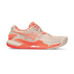 Asics Gel Resolution 9 Tennis Shoes (Pearl Pink/Sun Coral)