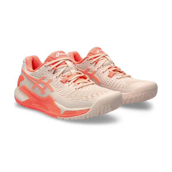 Asics Gel Resolution 9 Tennis Shoes (Pearl Pink/Sun Coral)