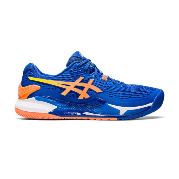 Asics Gel Resolution 9 Tennis Shoes (Tuna Blue/Sun Peach)