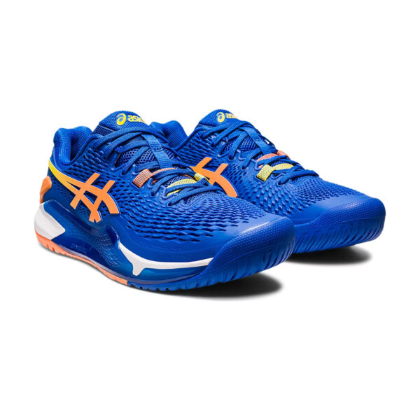 Asics Gel Resolution 9 Tennis Shoes (Tuna Blue/Sun Peach)