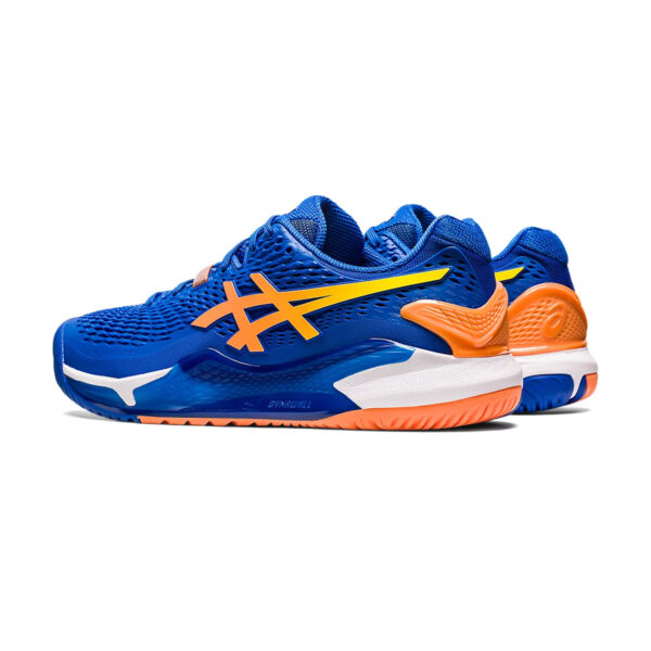 Asics Gel Resolution 9 Tennis Shoes (Tuna Blue/Sun Peach)