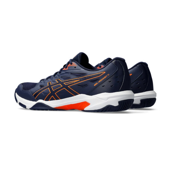 Asics Gel Rocket 11 Badminton Shoes (Peacoat/Shocking Orange)