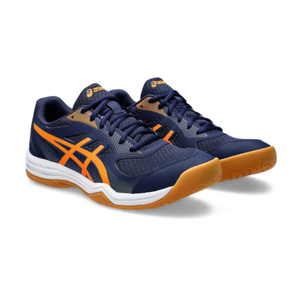 Asics Upcourt 5 Badminton Shoes (Classic Peacock/Shocking Orange)