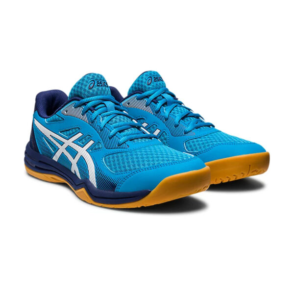 Asics Upcourt 5 Badminton Shoes (Island Blue/White)