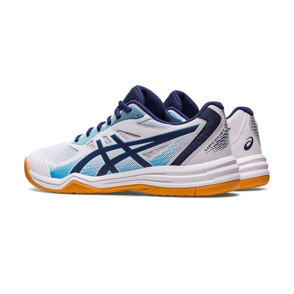 Asics Upcourt 5 Badminton Shoes (White/Blue Indigo)