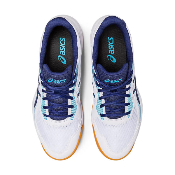 Asics Upcourt 5 Badminton Shoes (White/Blue Indigo)