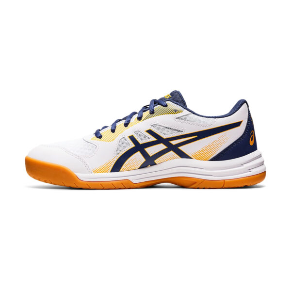 Asics Upcourt 5 Badminton Shoes (White/Deep Ocean)