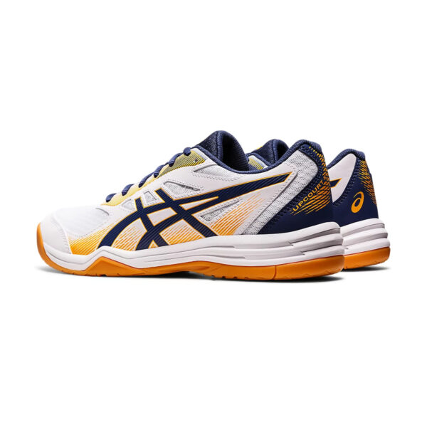 Asics Upcourt 5 Badminton Shoes (White/Deep Ocean)