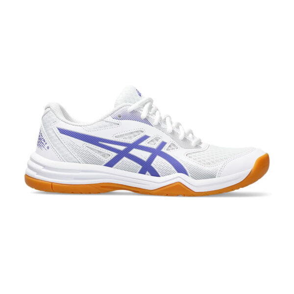 Asics Upcourt 5 Badminton Shoes (White/Violet)