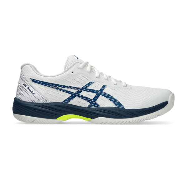 Asics Gel Game 9 Tennis Shoes (White/Mako Blue)