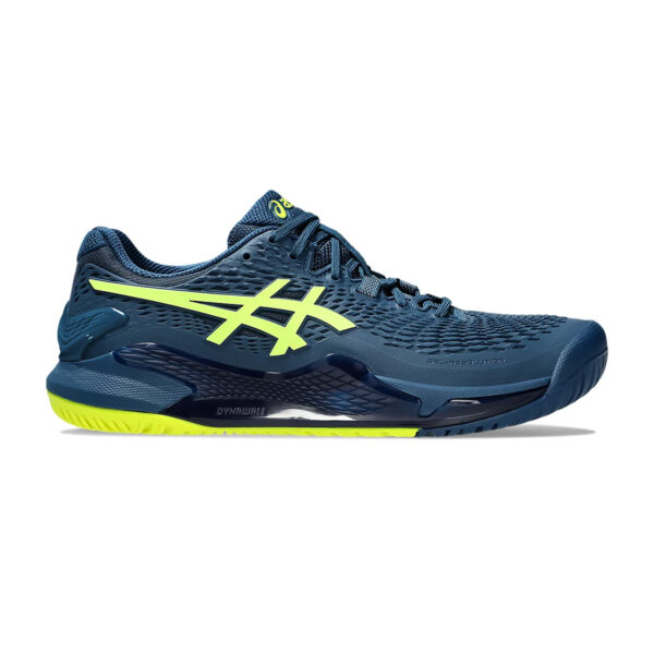 Asics Gel Resolution 9 Tennis Shoes (Mako Blue/Safety Yellow)