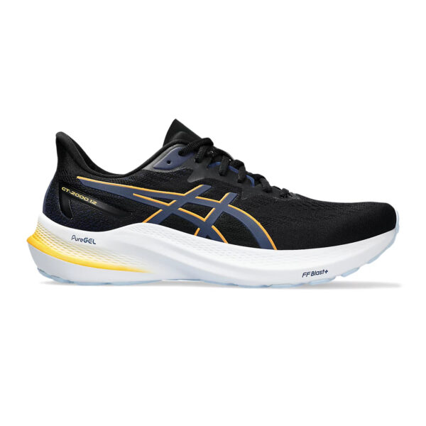 Asics GT 2000 12 Running Shoes (Black/Fellow Yellow)