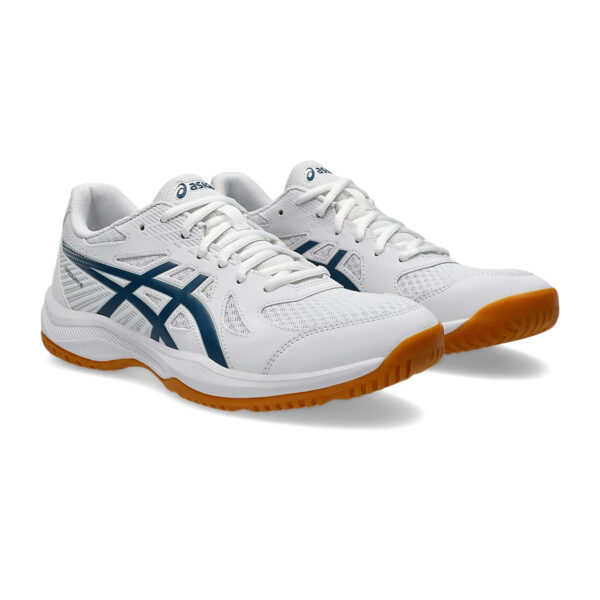 Asics Upcourt 6 Badminton Shoes (White/Vintage Indigo)