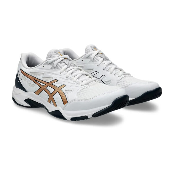 Asics Gel Rocket 11 Badminton Shoes (White/Pure Gold)