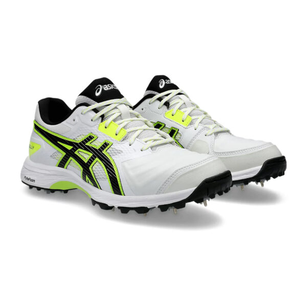 Asics GEL GULLY 7 Cricket Shoes (White/Safety Yellow)